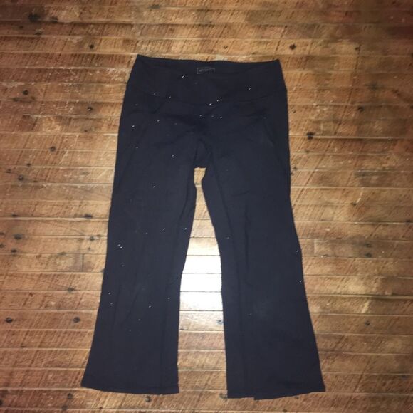 Athleta black wide leg leggings with side slits - Picture 3 of 3